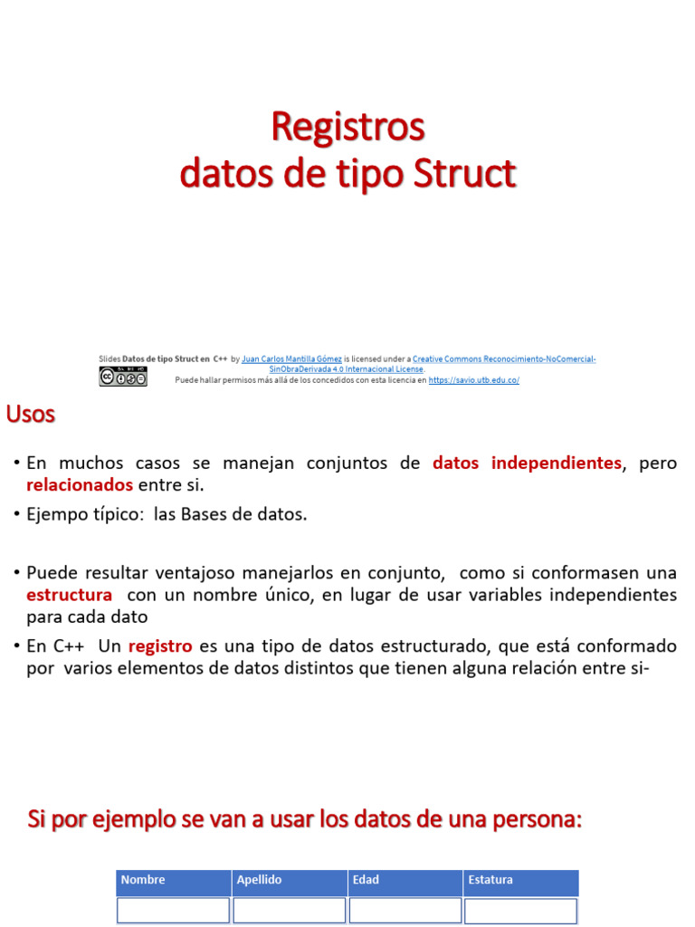 Estructuras de Datos en C++: Registros | PDF | C ++ | Desarrollo de ...
