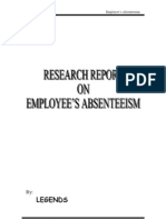 Research Project On Employees Absenteeism