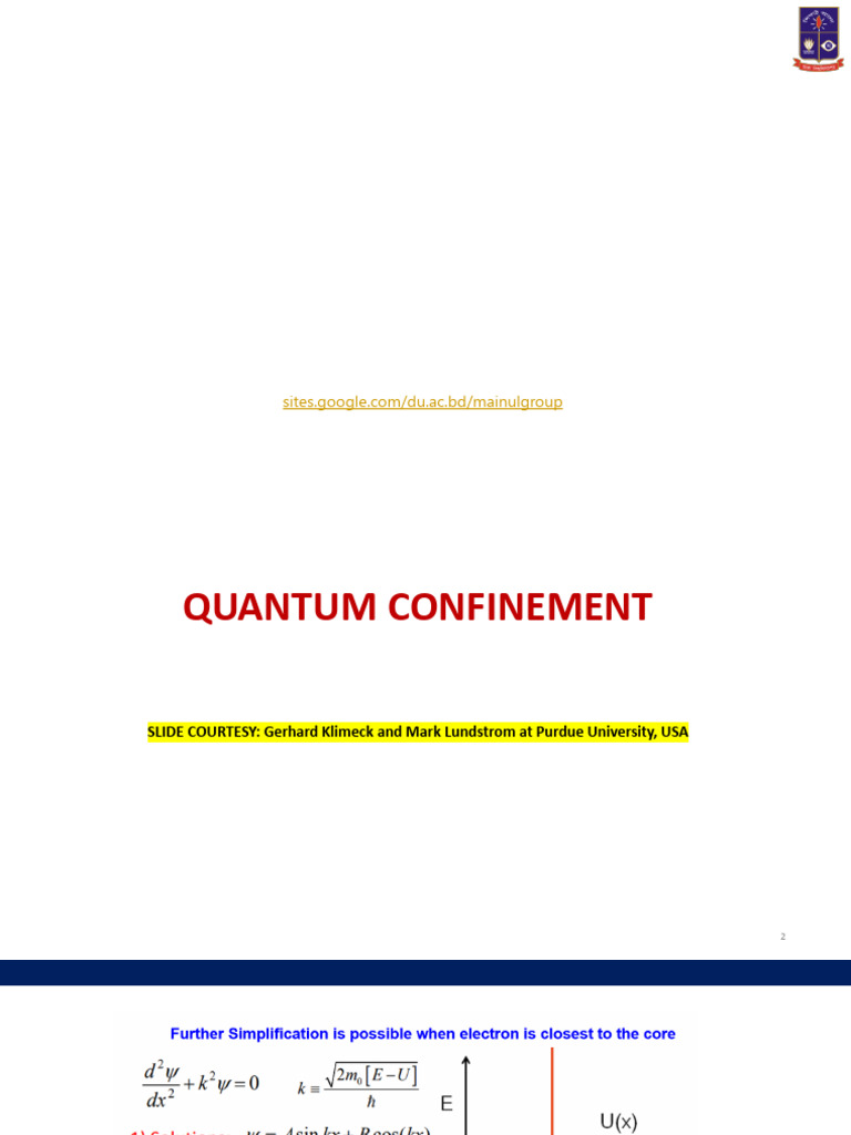 EEE-3109 - Lecture-4 (Quantum Confinement and Tunneling) | PDF ...