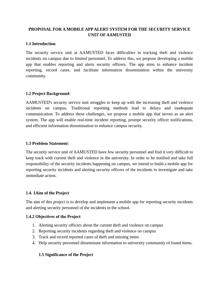 Proposal For A Mobile App Alert System | PDF | Computing | Information ...