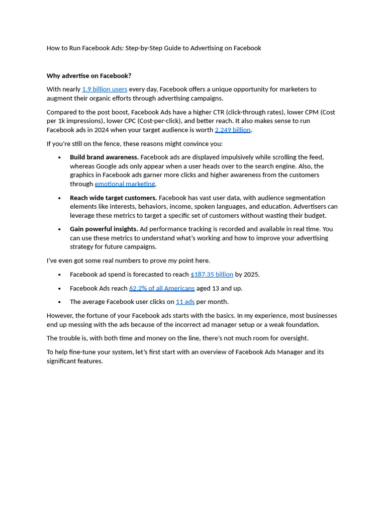 Facebook Ads: A Step-by-Step Guide | PDF