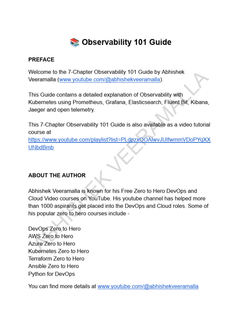 Observability 101 Guide by Abhishek Veeramalla | PDF | Information ...