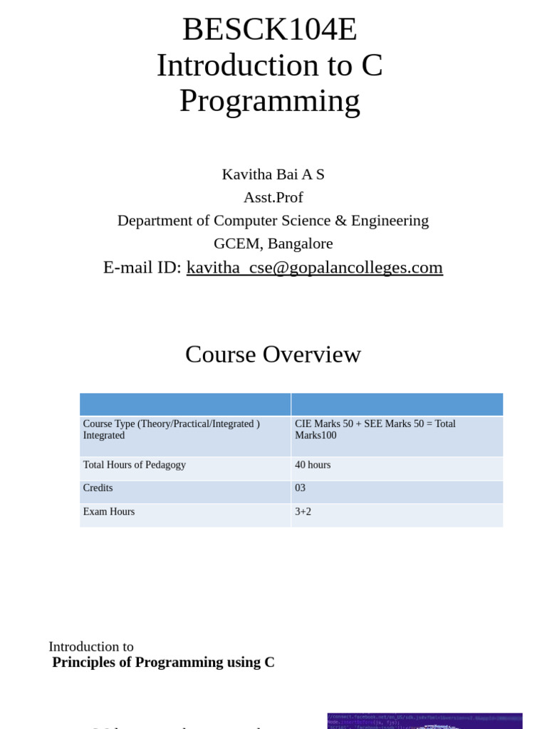 Introduction to C Programming Course | PDF | Computer Programming | C ...