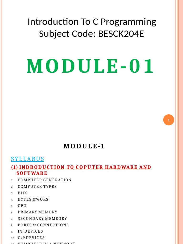Module 1 - C Program | PDF | Data Type | Boolean Data Type