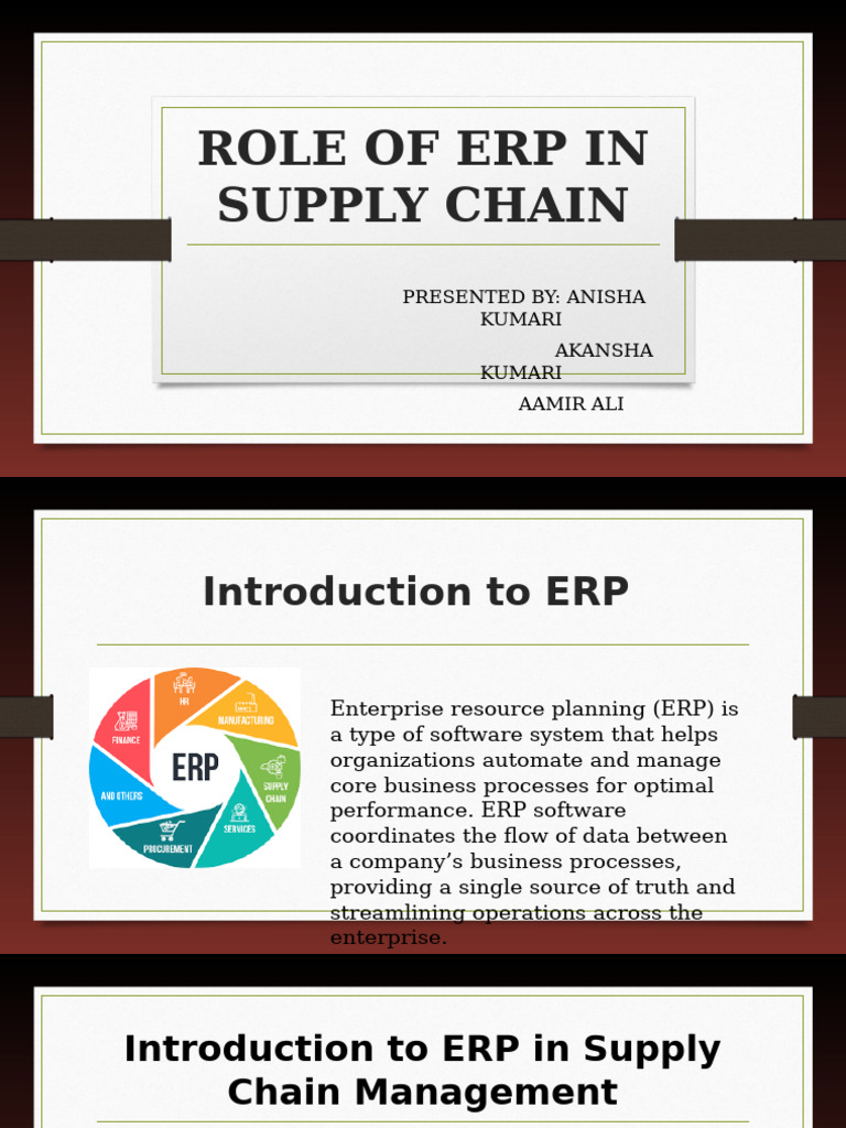 Erp S Impact On Supply Chain Efficiency Pdf Enterprise Resource
