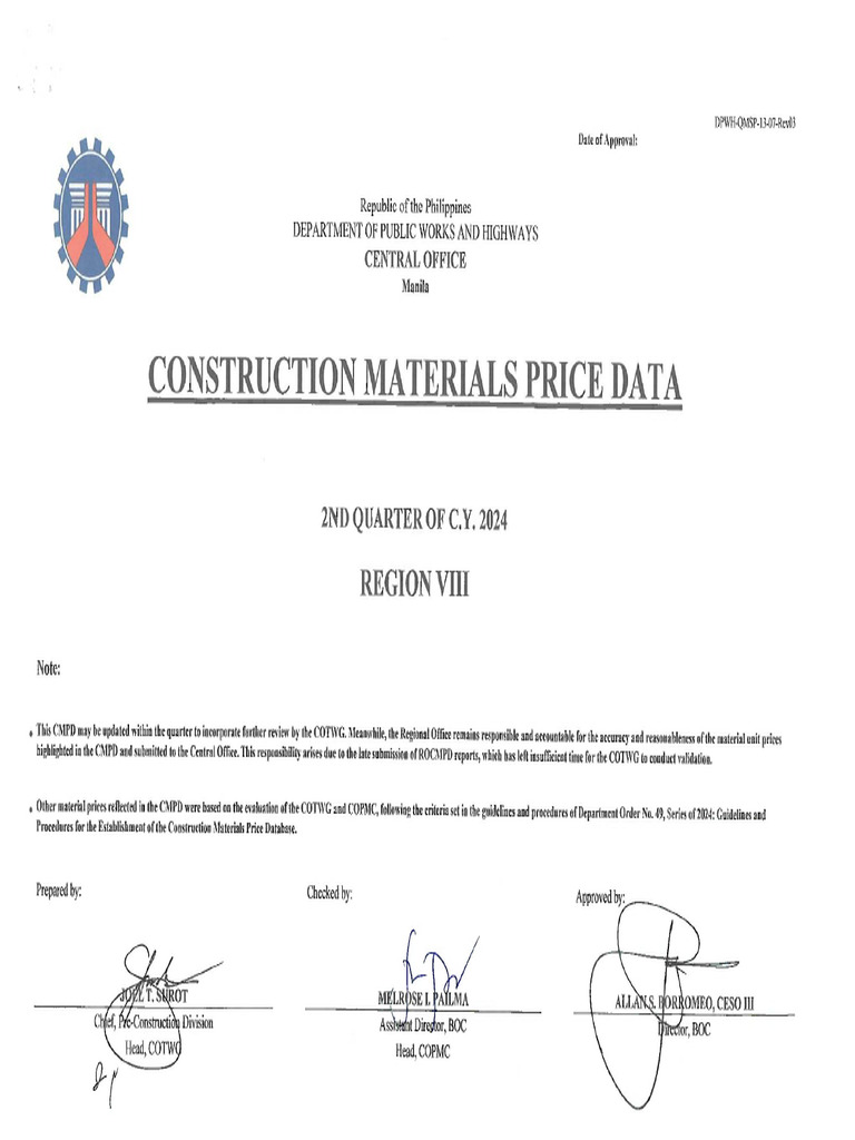 CMPD Construction Materials Price List 2025 | PDF | Concrete ...