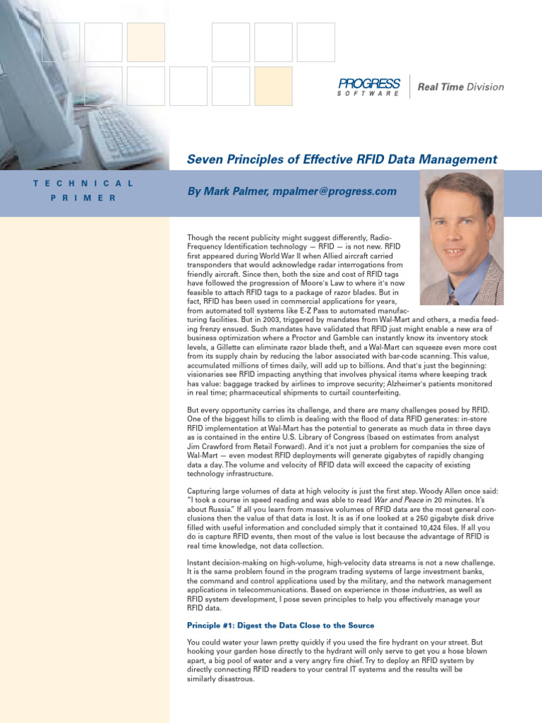 Effective RFID Data Management Principles | PDF | Radio Frequency ...