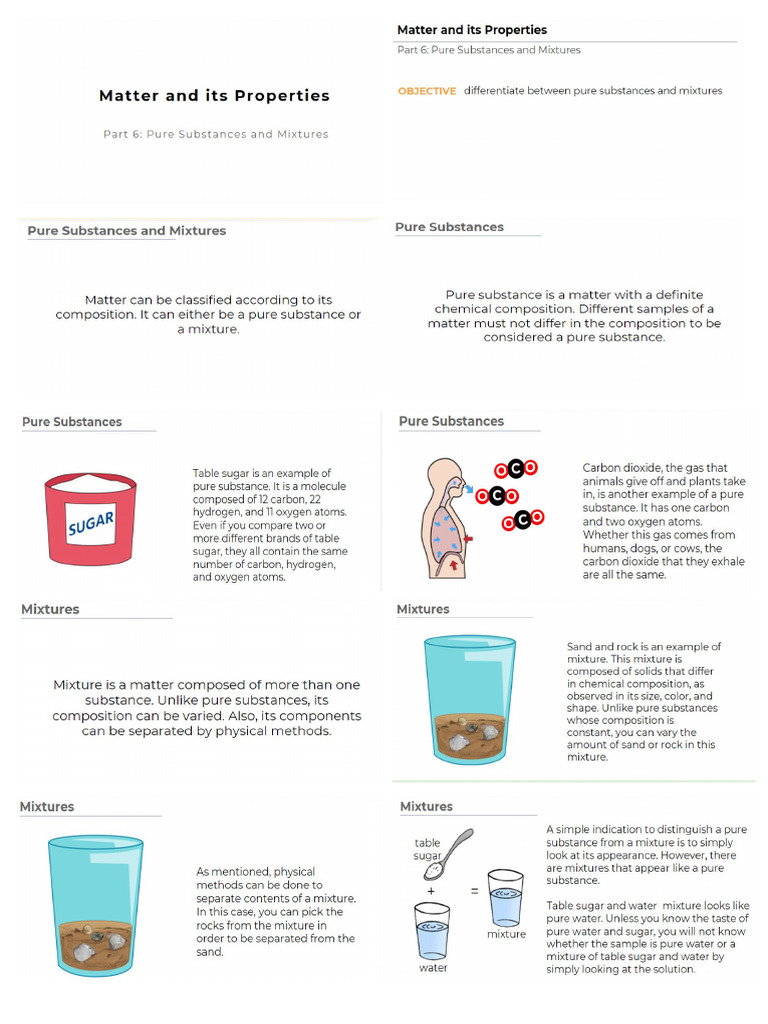 Part 6 Pure Substances and Mixtures | PDF