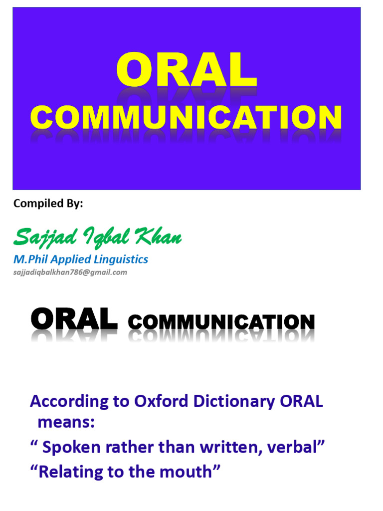 14-Oral Communication Importance | PDF | Communication | Information