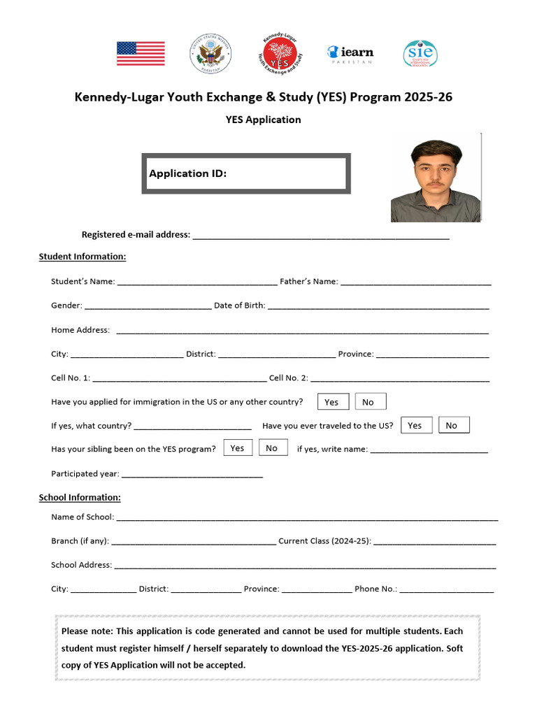 YES Program Application 2025-26 Guide | PDF