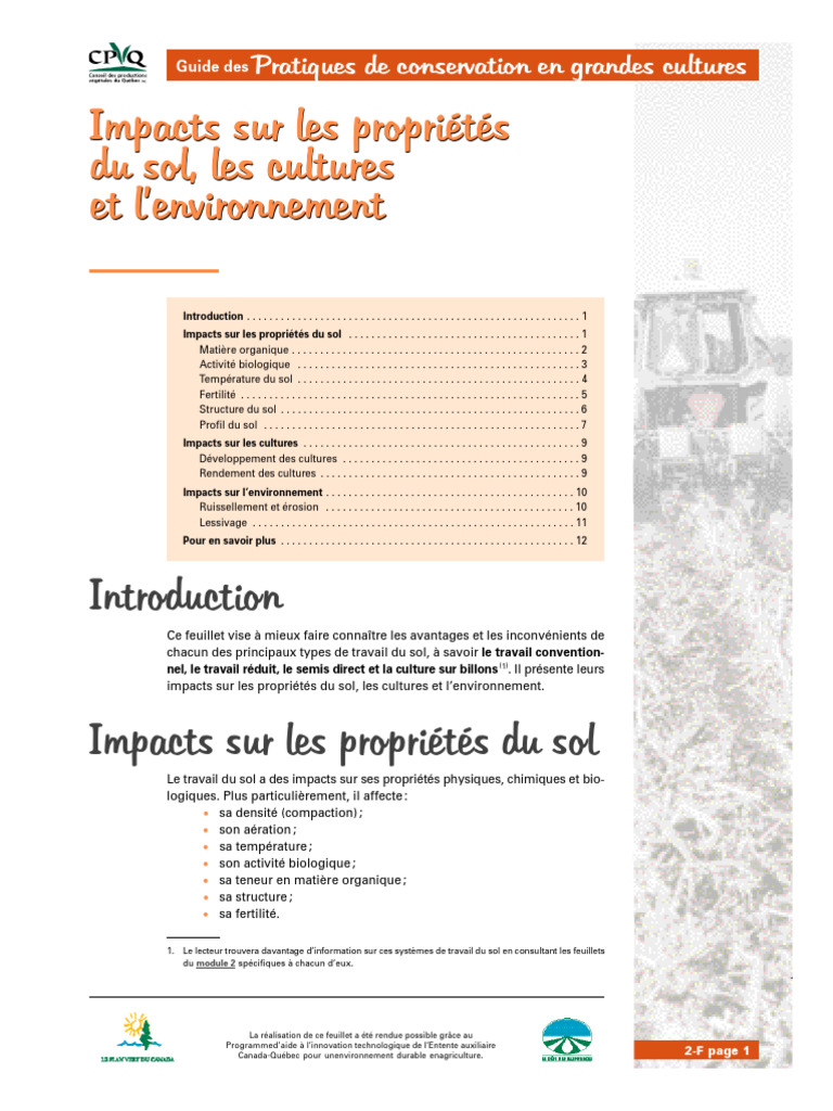 Impacts du travail du sol sur l'environnement | PDF | Sol (pédologie ...