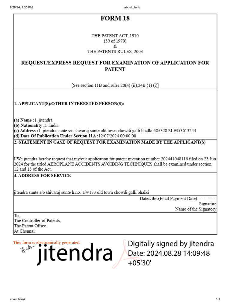 Form 18 dsc pdf
