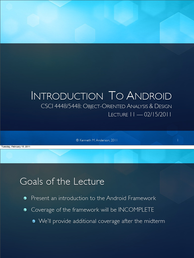 Introduction to Android Framework | PDF | Android (Operating System ...