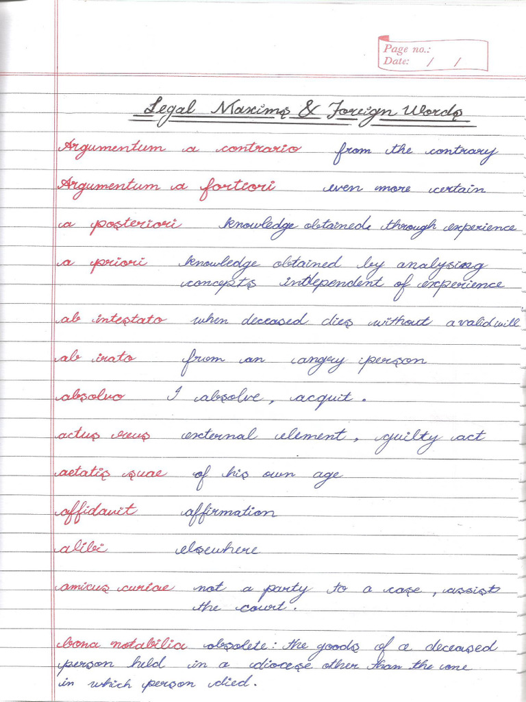 Legal Maxims - Foreign Words | PDF