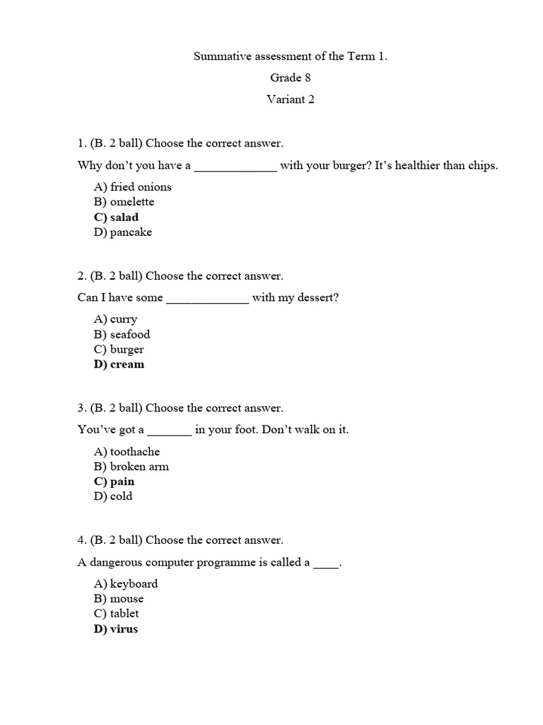  organish uzb english 8 sinf chsb 1 var 2 pdf meal cuisine