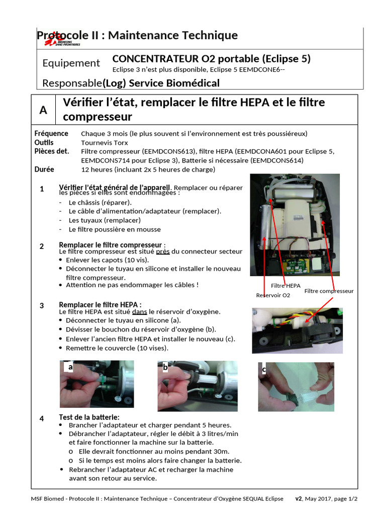 Maintenance Concentrateur O2 Eclipse 5 | PDF
