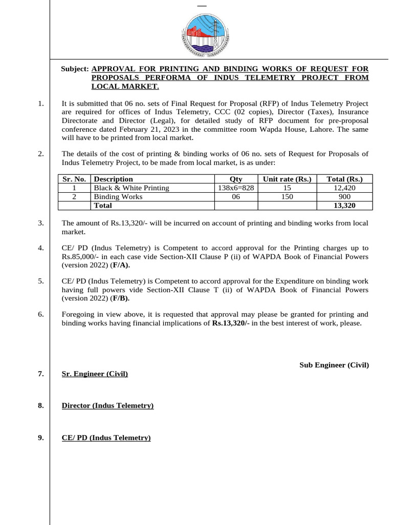 Printing of RFP 21-02-2023 | PDF