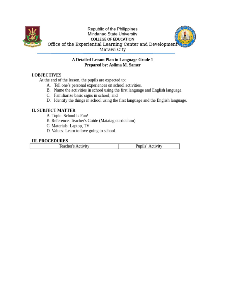 Fun School Activities for Grade 1 | PDF | Teachers | Cognition