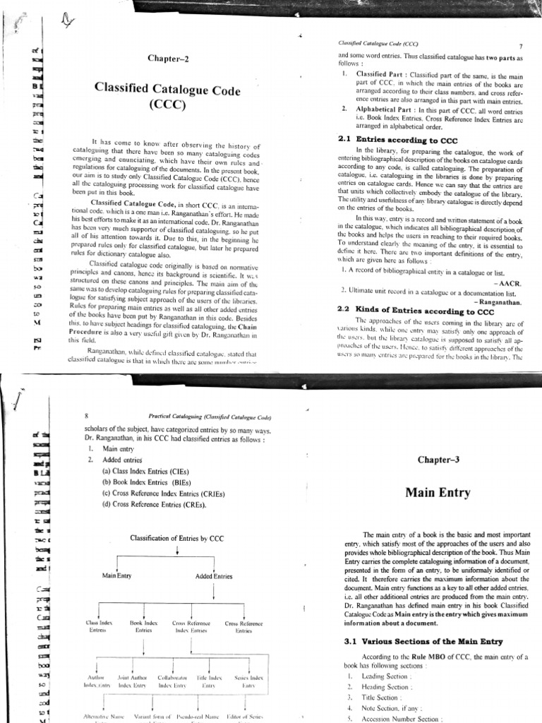 Understanding CCC Main Entry Structure | PDF | Books | Library Science
