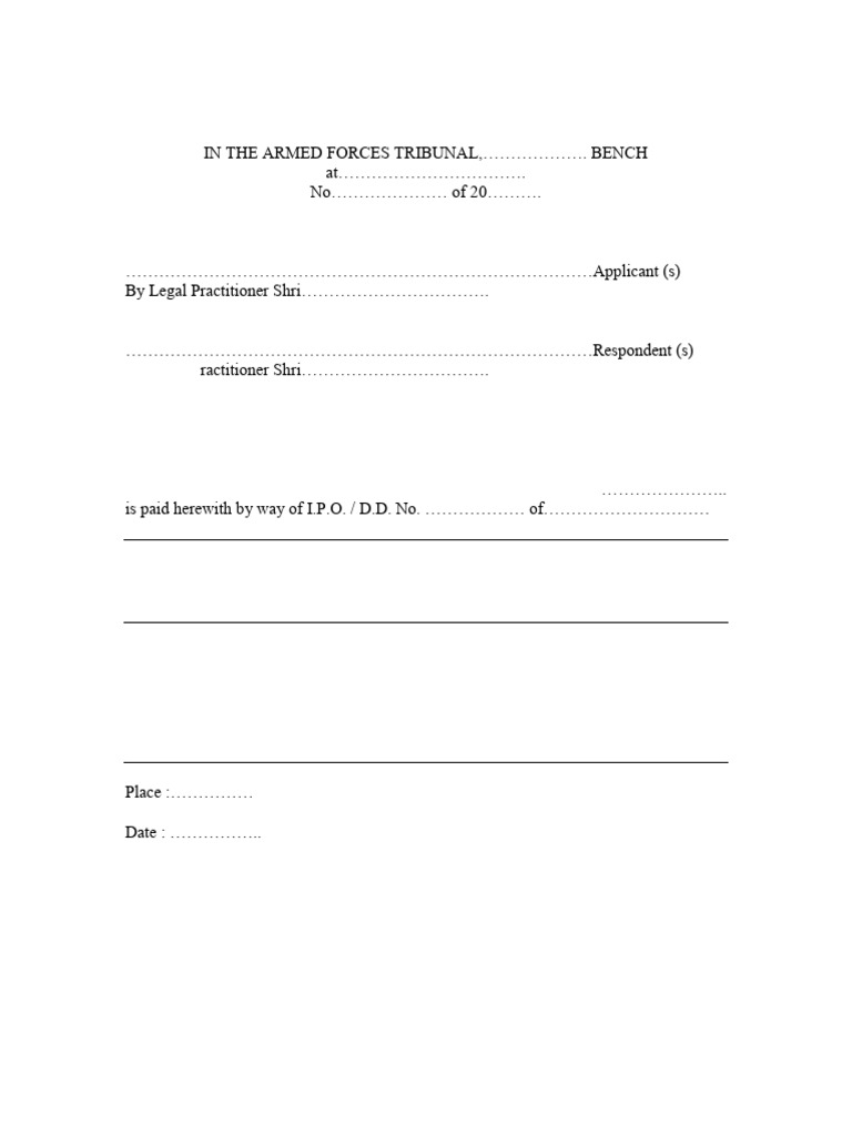 Process Memo for Armed Forces Tribunal | PDF