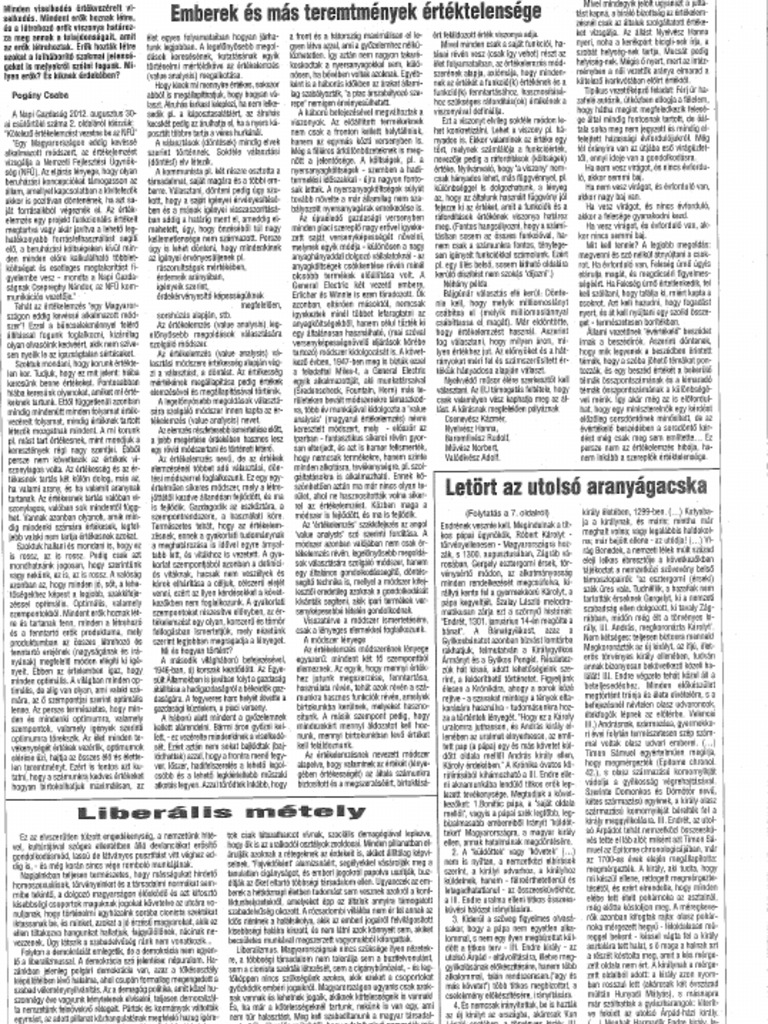 Emberek És Más Teremtmények Értéktelensége 1. | PDF