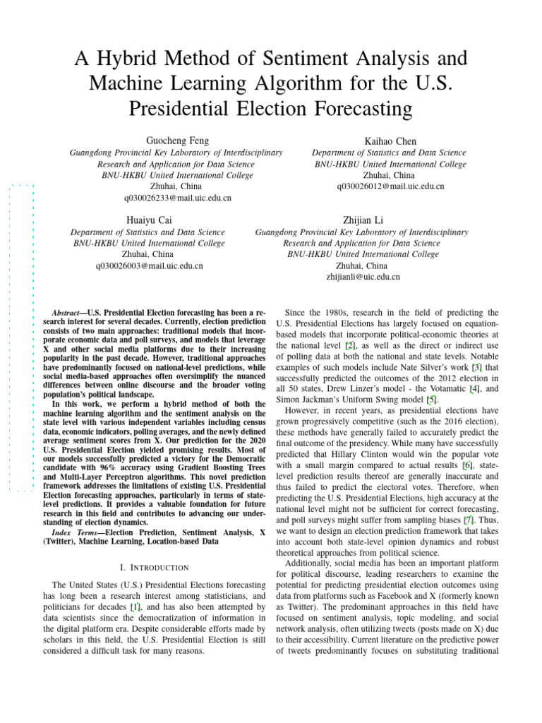 Hybrid Sentiment Analysis for US Election Forecasting | PDF | Receiver ...