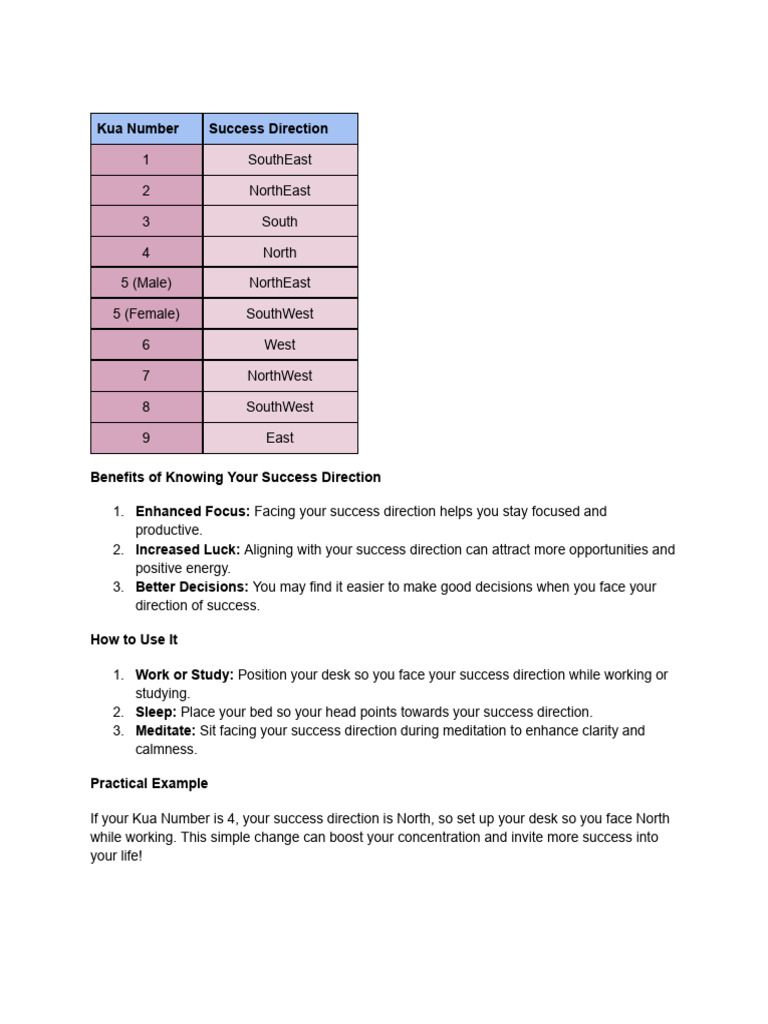 Success Direction for Enhanced Focus | PDF