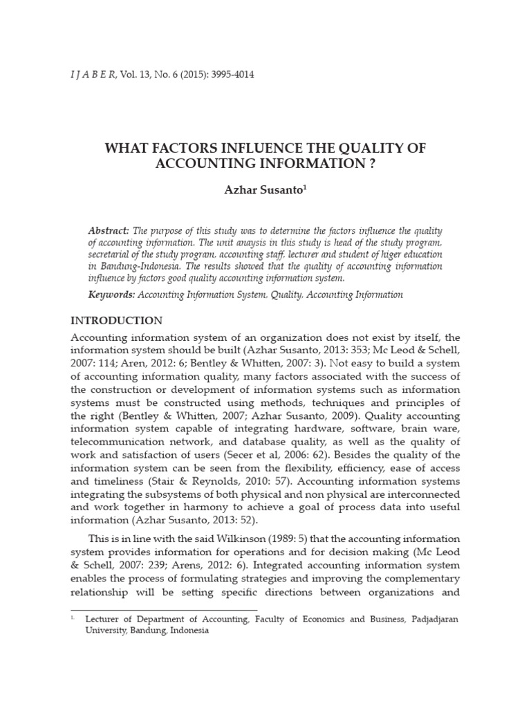 What Factors Influence The Quality of Ac | PDF | Effect Size ...