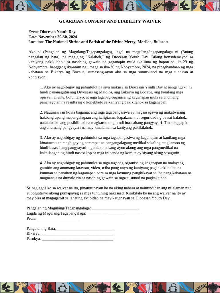 DYD-Guardian Consent and Liability Waiver | PDF