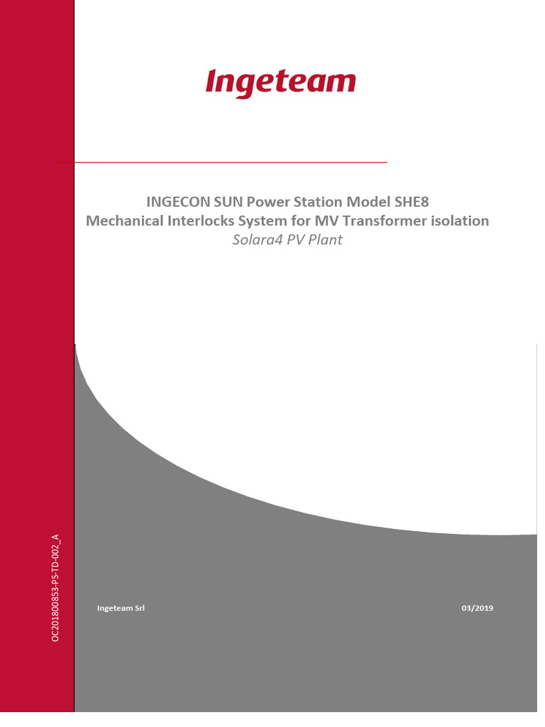 INGECON SUN Power Station Model SHE8 Mechanical Interlocks System For ...