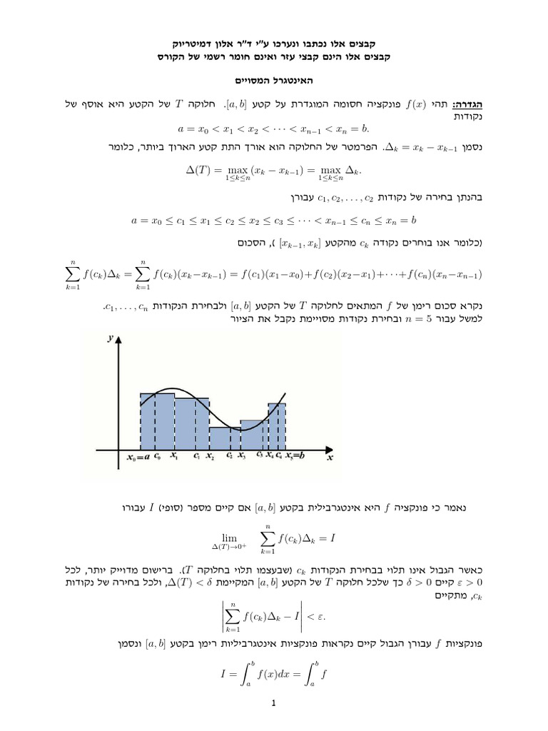 Hedva 1 - The Definite Integral | PDF