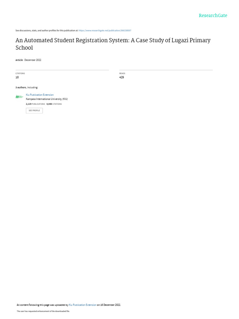 Automated Student Registration System | PDF | Conceptual Model | Databases