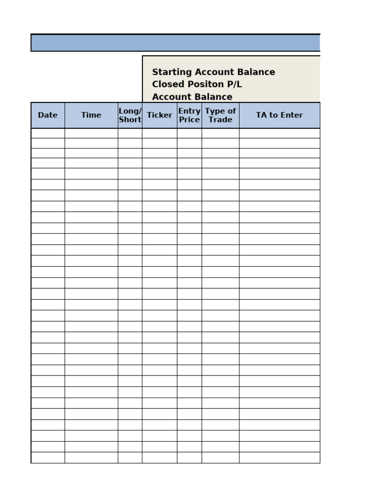 Trading Journal Template 01 | PDF | Economies | Private Sector