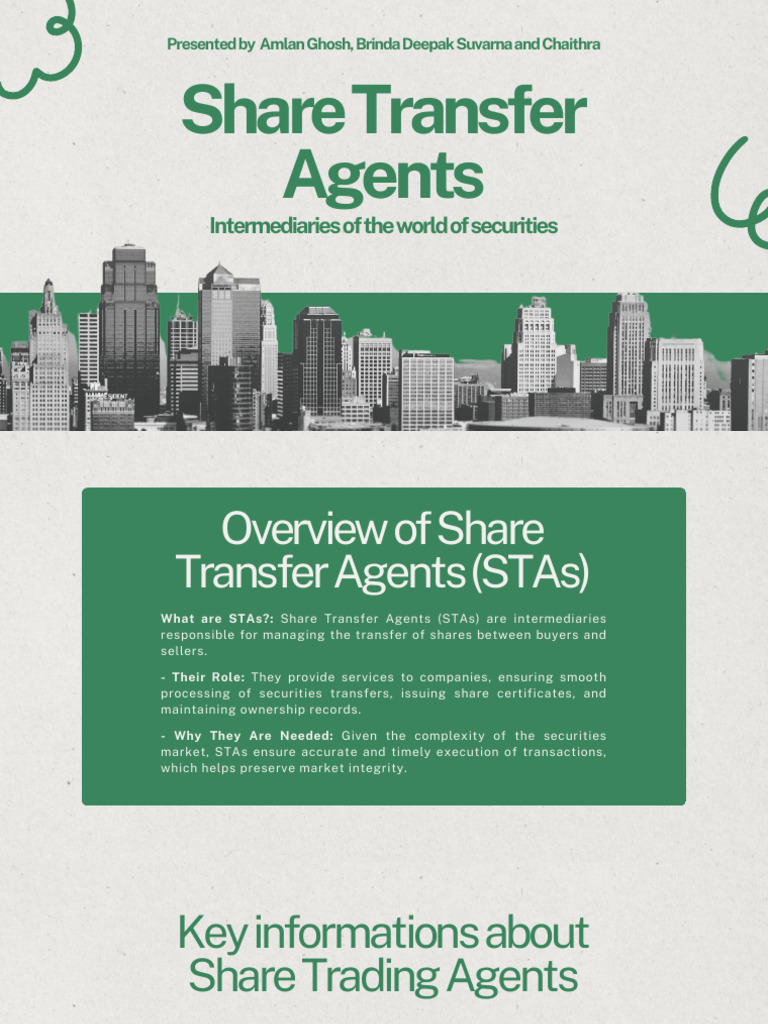 Share transfer agents bba pdf mergers and acquisitions securities