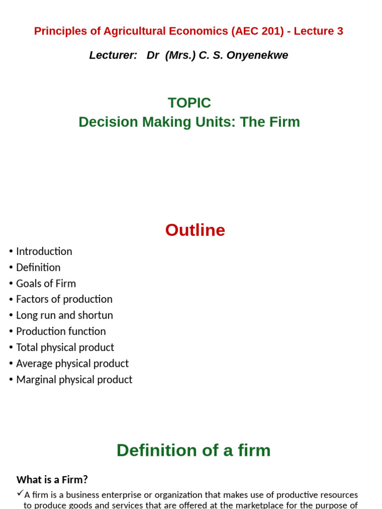lecture 3 | PDF | Factors Of Production | Capital (Economics)