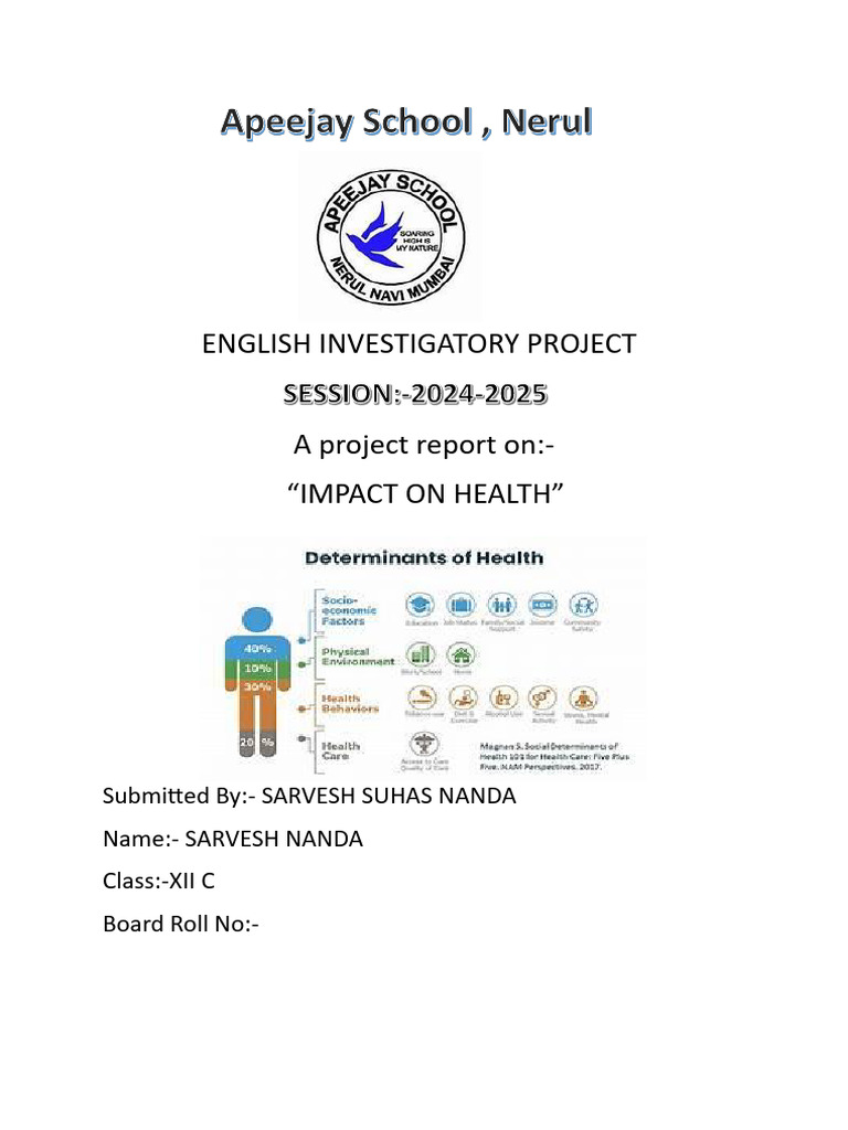 Health Impact Investigatory Project | PDF | Health Care | Medicine