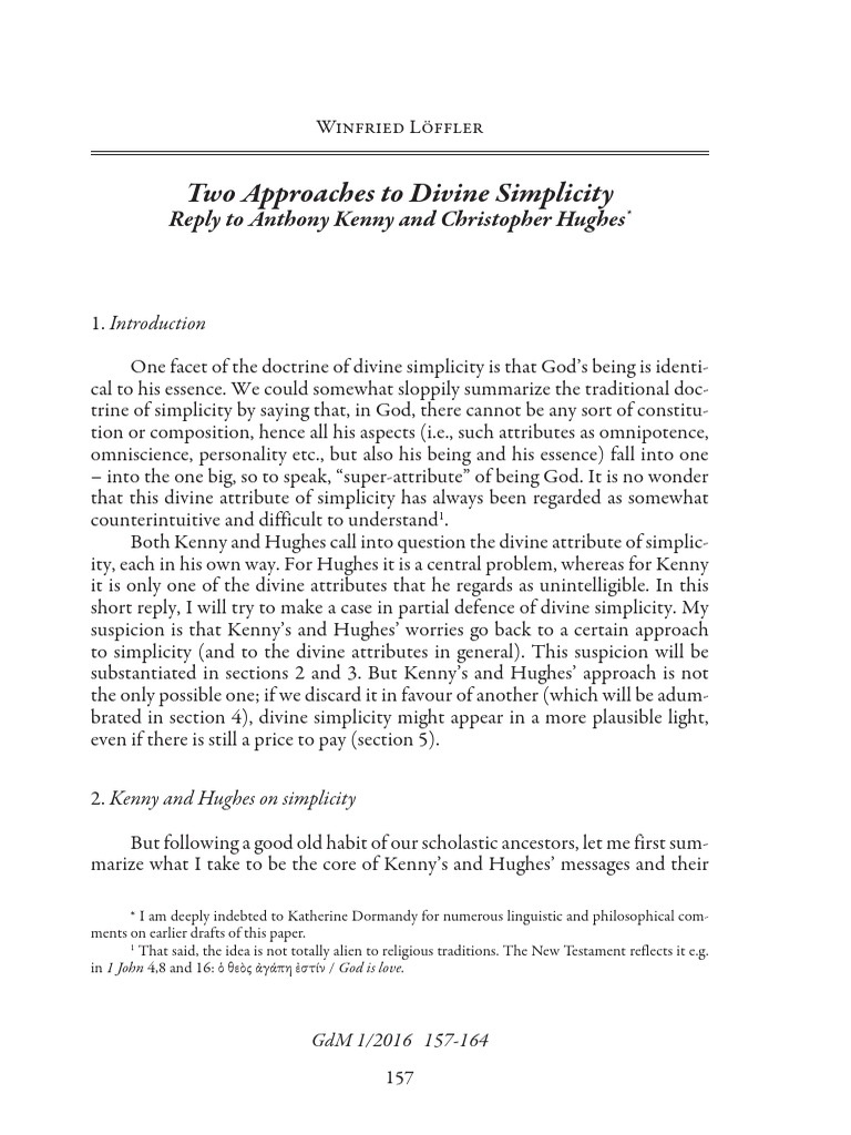 Photo inspiration: Visual Reference: Defending Divine Simplicity A Response Pdf God