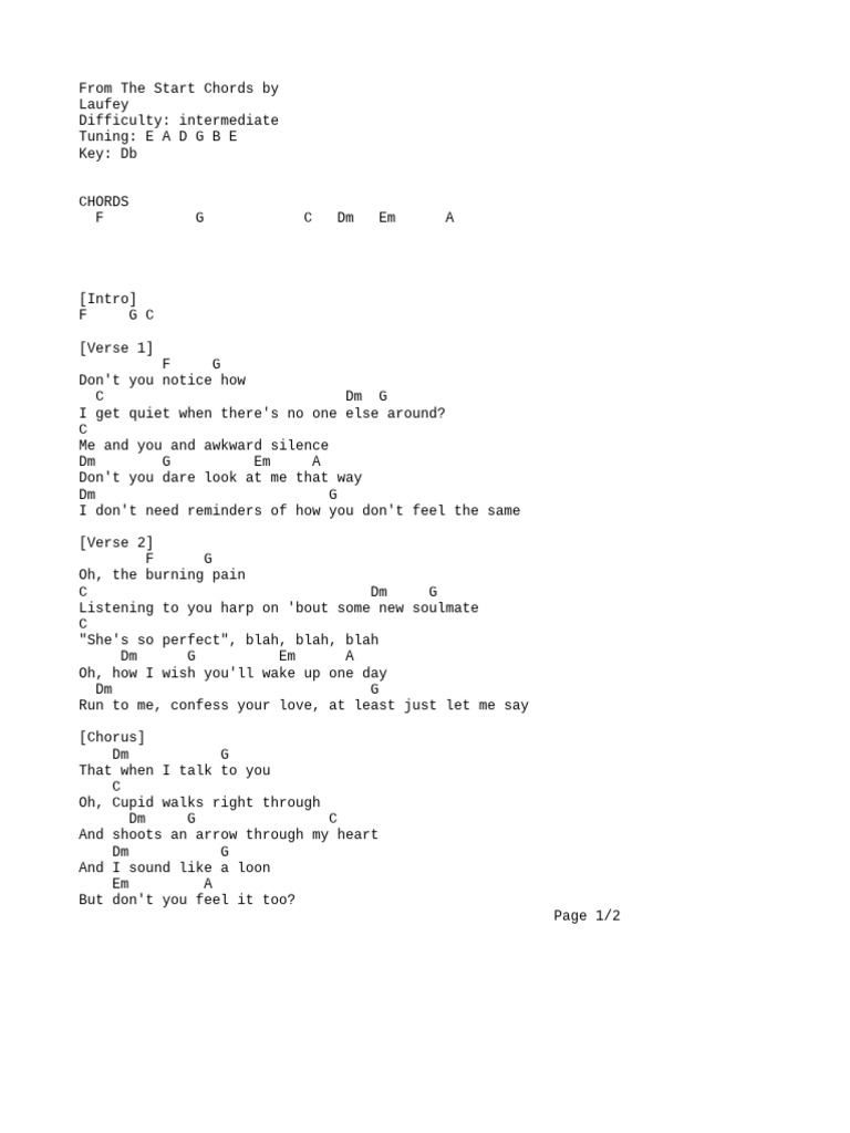 From The Start Chords