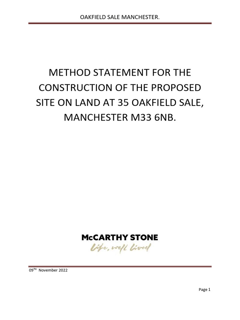 A11 Construction Method Statement | PDF | Road | Engines