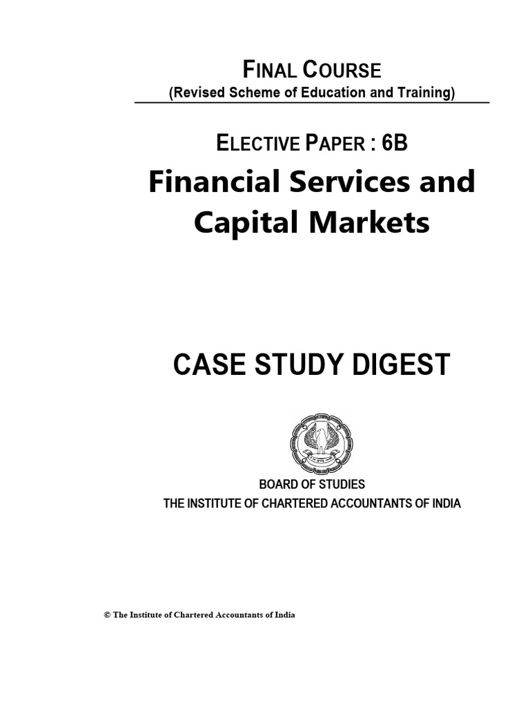 Financial Services Case Study Digest | PDF | Reserve Bank Of India ...