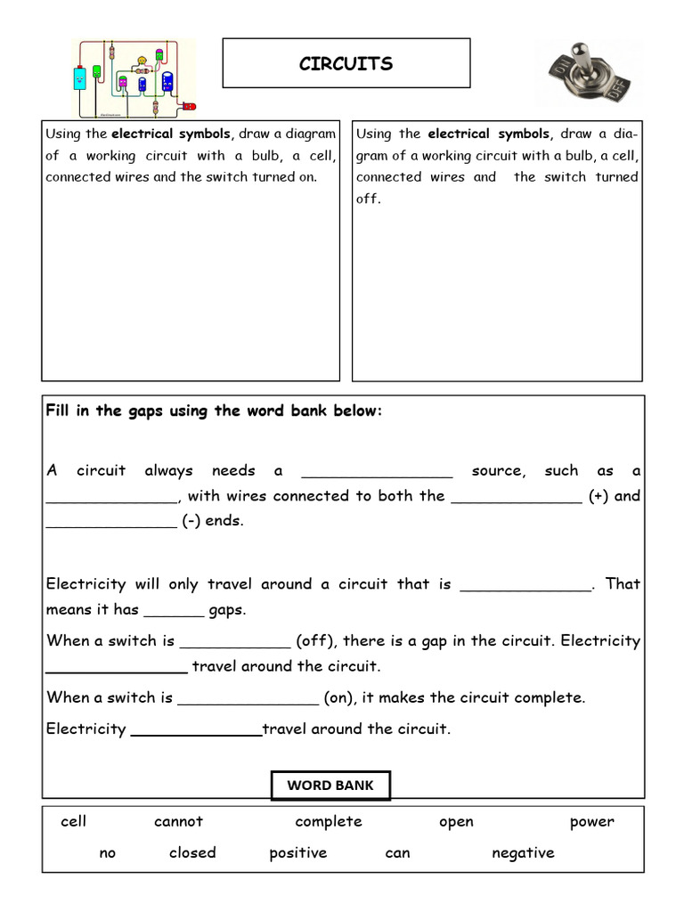 Circuit Diagram Worksheet | PDF | Science & Mathematics