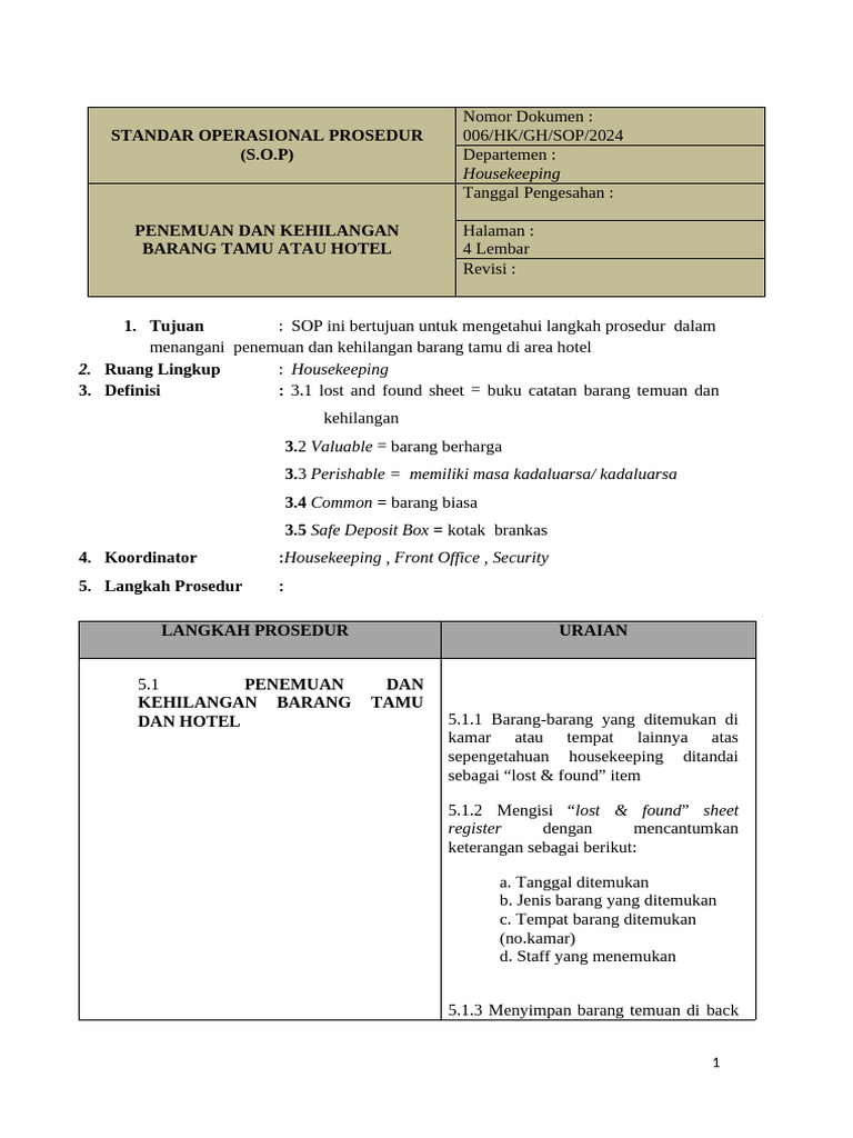 006 Sop Lost And Found Pdf