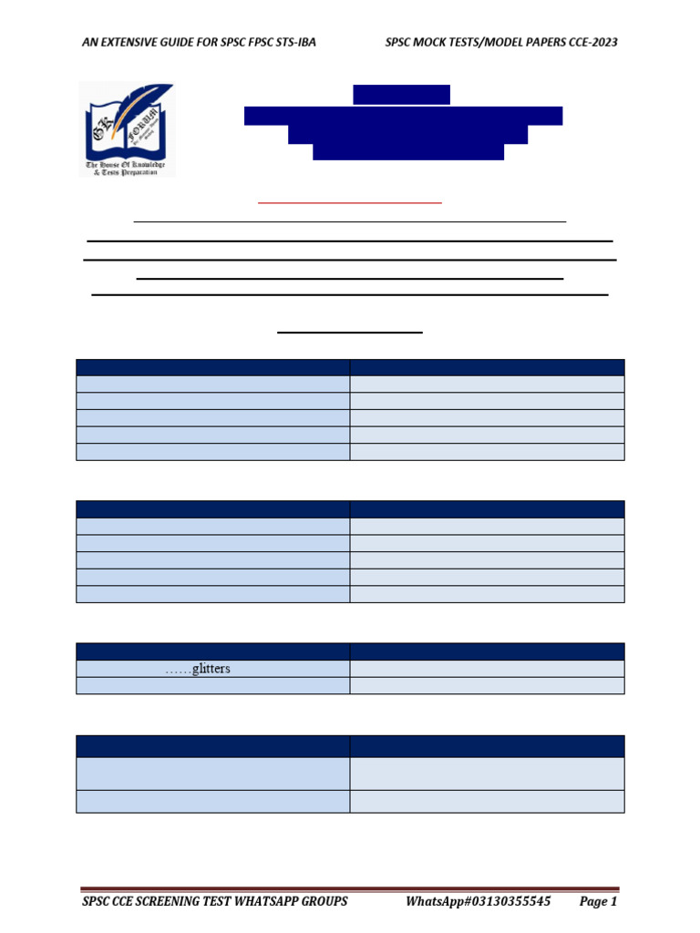 SPSC FPSC STS-IBA Test Preparation Guide | PDF | Africa | Physical Sciences