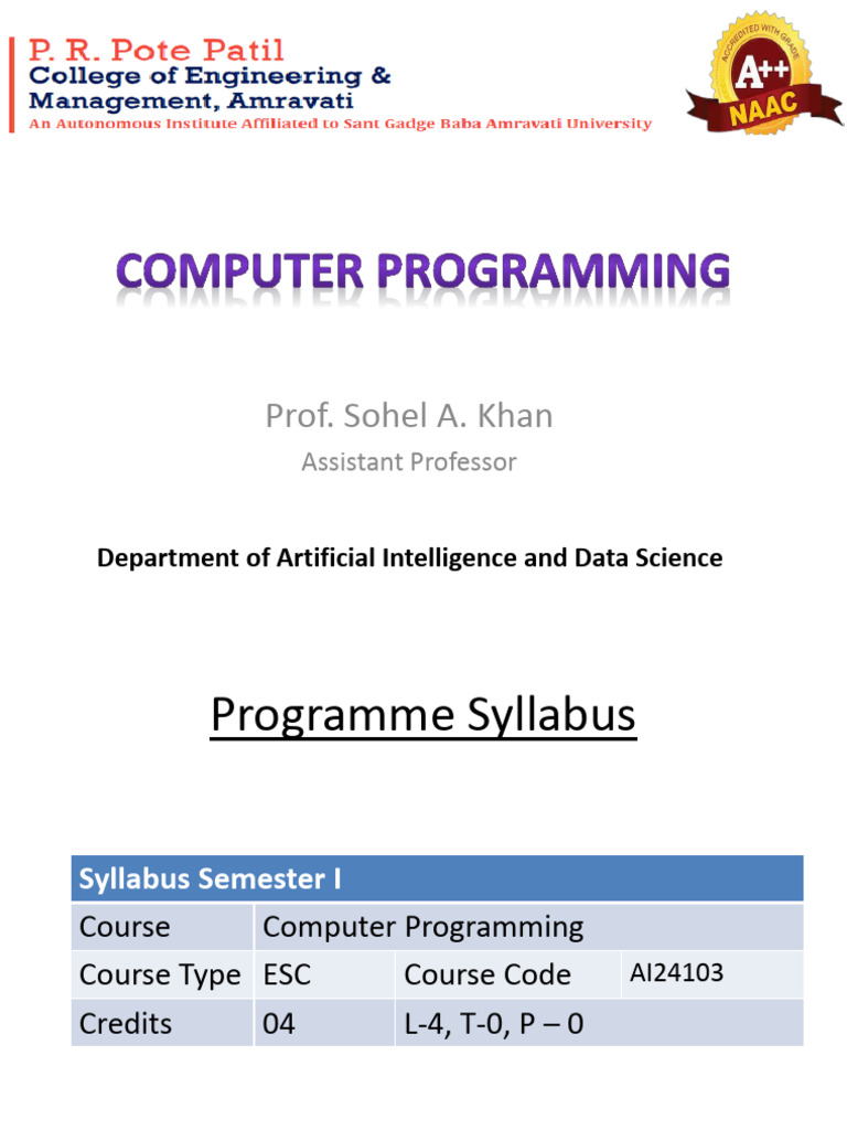 C Programming Fundamentals and Concepts | PDF | Integer (Computer ...