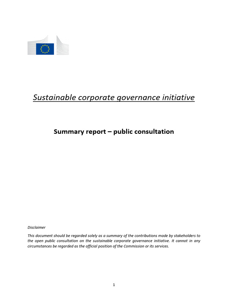 Sustainable Corporate Governance Summary Report Opc | PDF | Governance ...