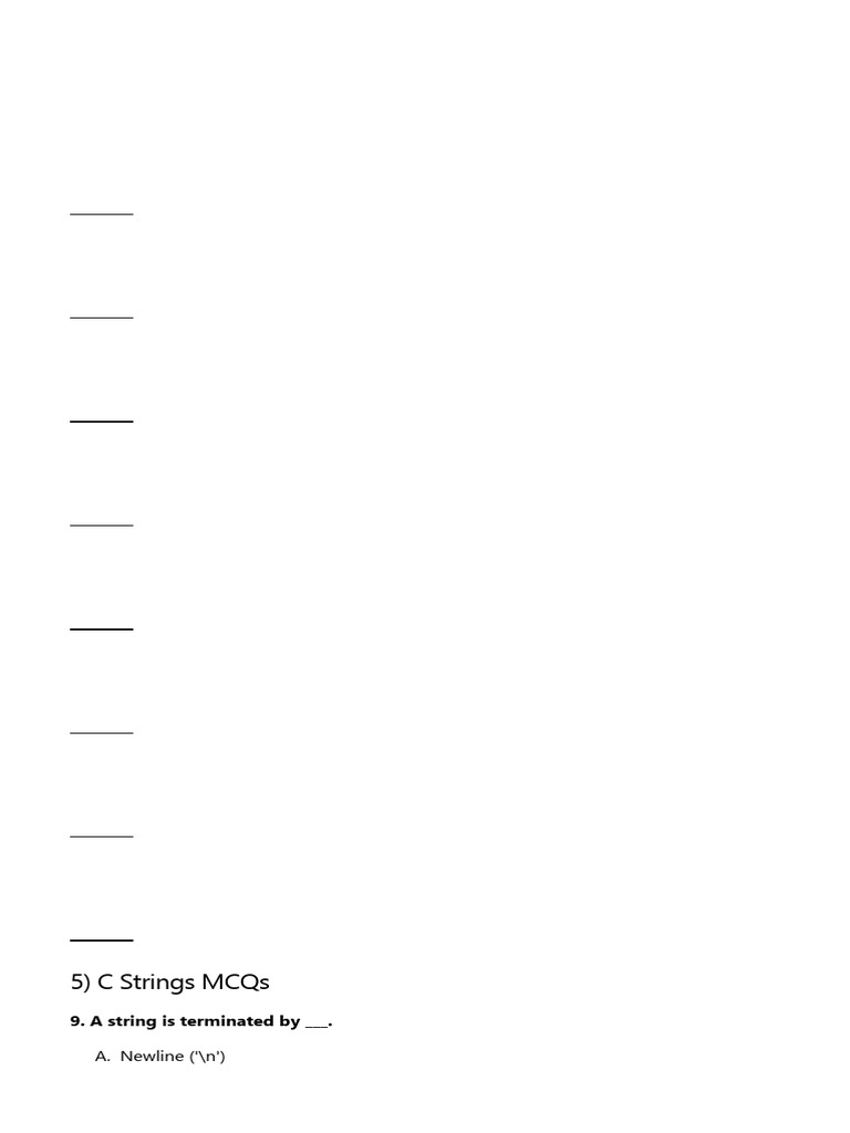 C Programming MCQs: Functions & Arrays | PDF | C (Programming Language ...
