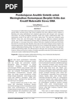 Download Pembelajaran Analitik Sinetetik Untuk Meningkatkan Kemampuan Penalaran Matematis Siswa Smp by azis_amirul36 SN78998873 doc pdf