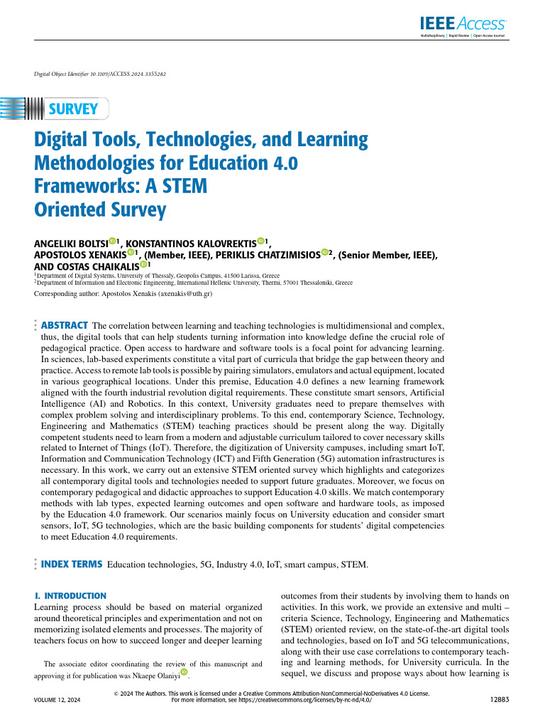 Digital Tools Technologies and Learning Methodologies For Education 4.0 ...