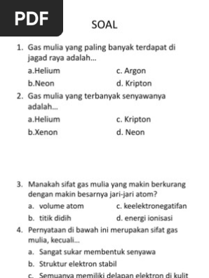 Soal Gas Mulia