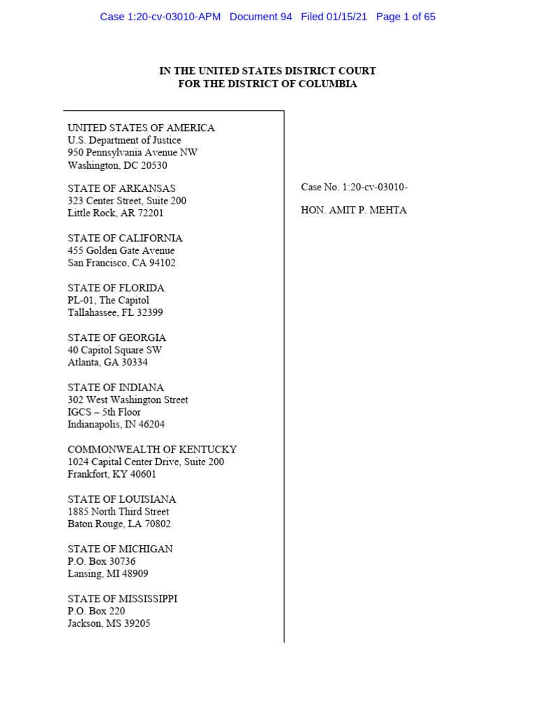 In The United States District Court For The District of Columbia | PDF ...